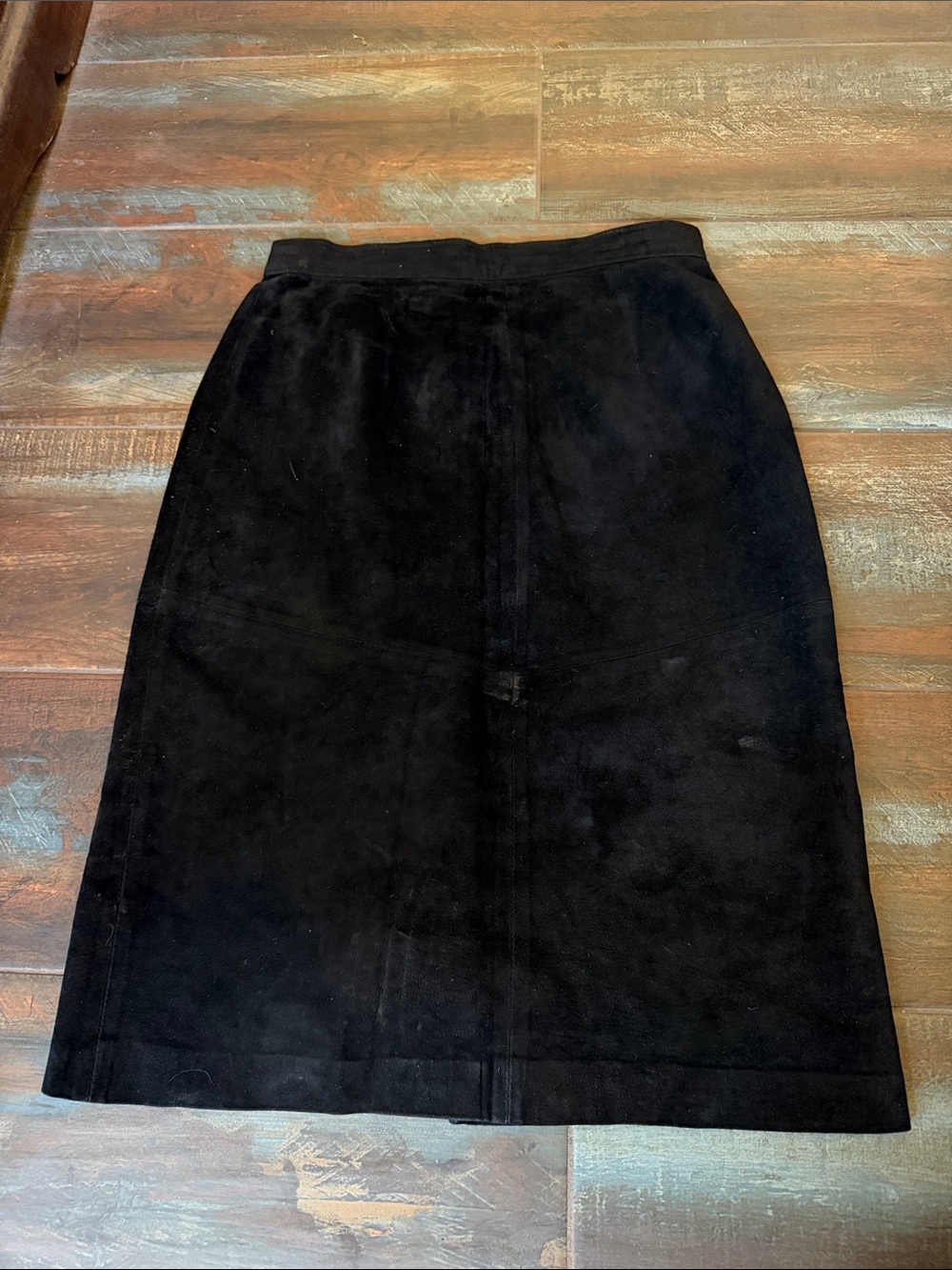 Black Suede Pencil Skirt - Women's Classic